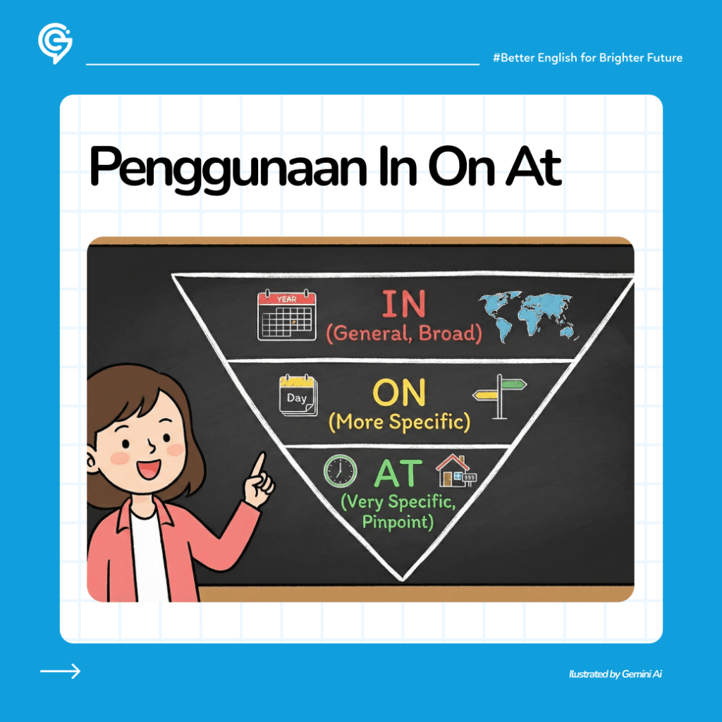 ilustrasi penggunaan in on at