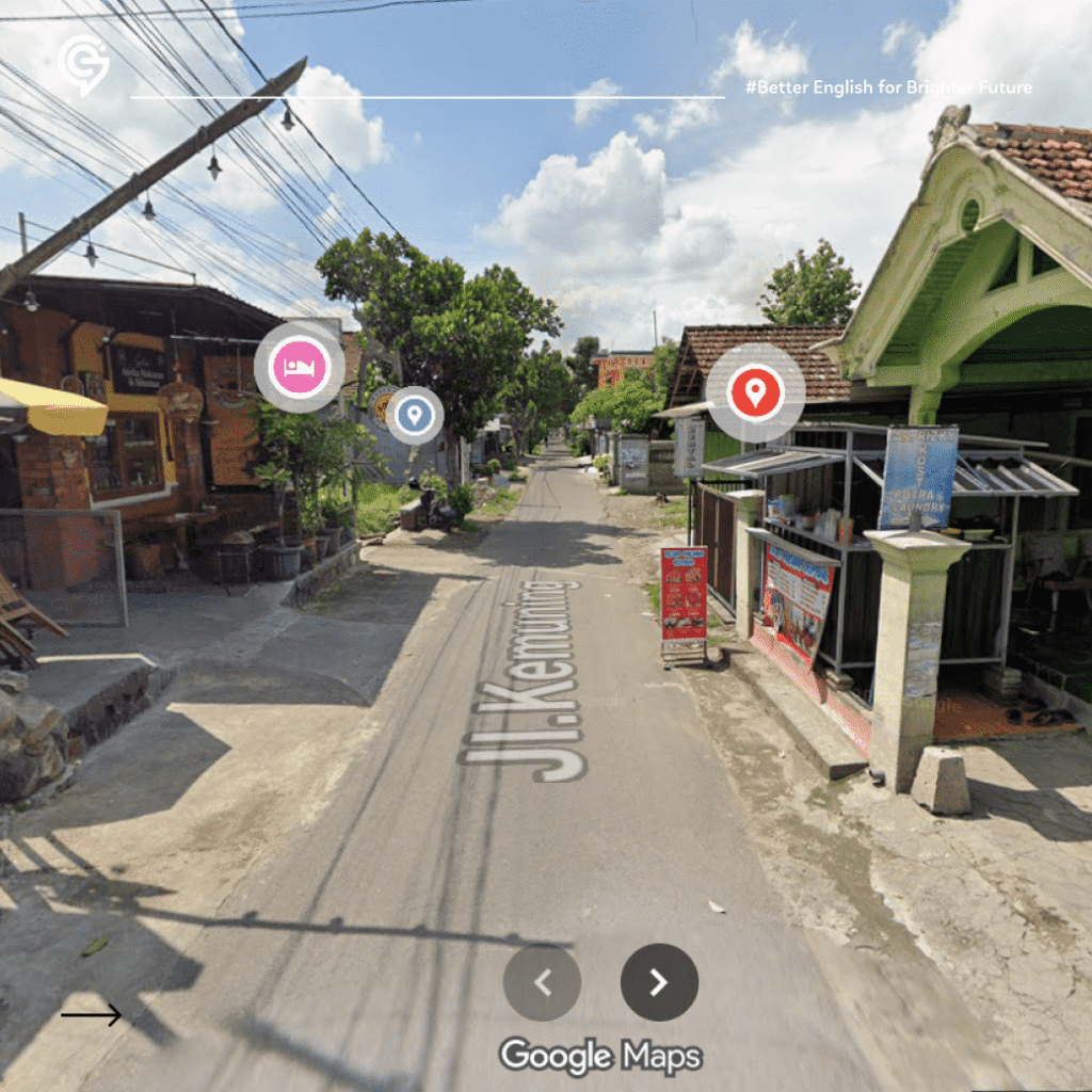 ilustrasi nama jalan di kampung inggris